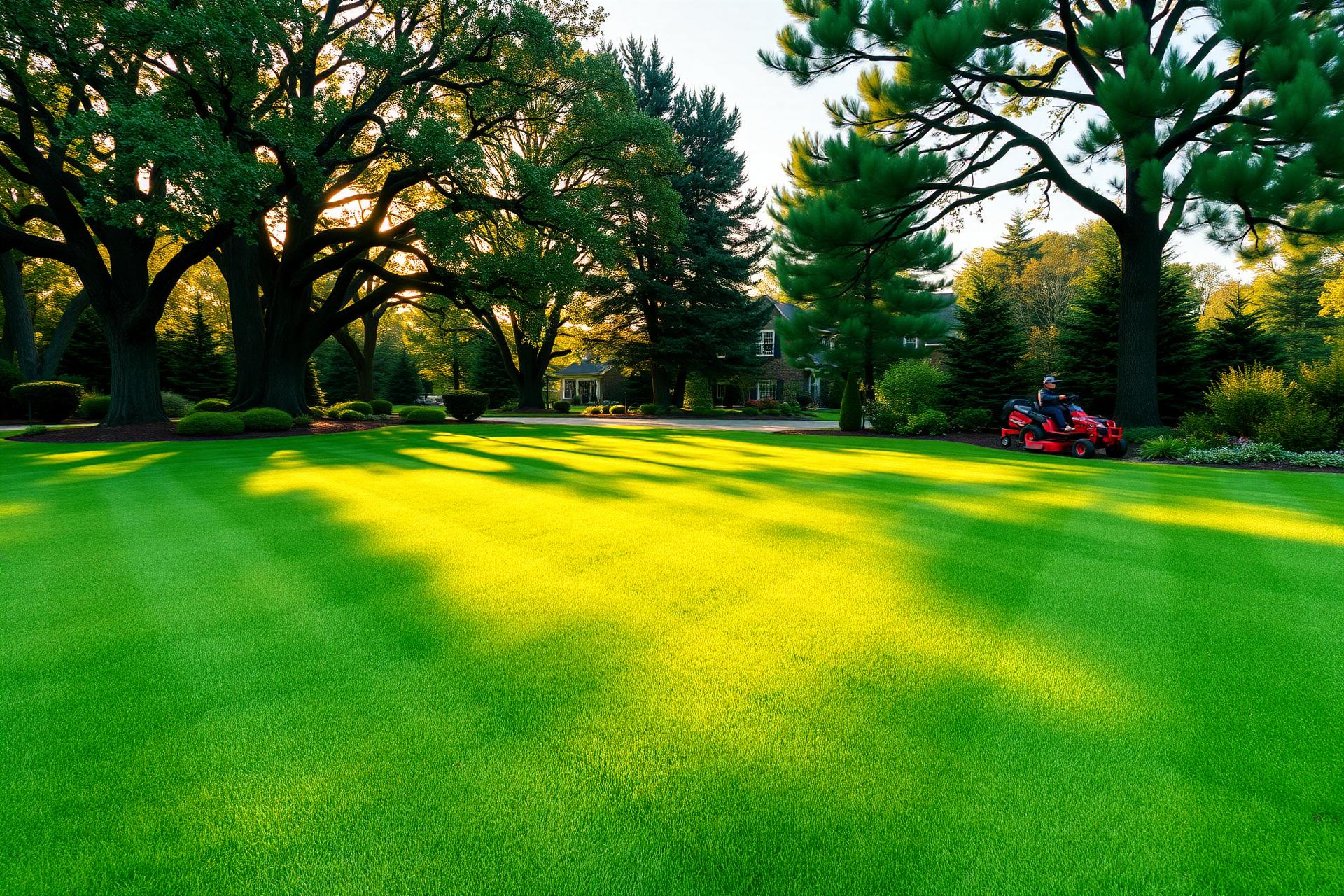 A beautifully maintained Michigan property at golden hour